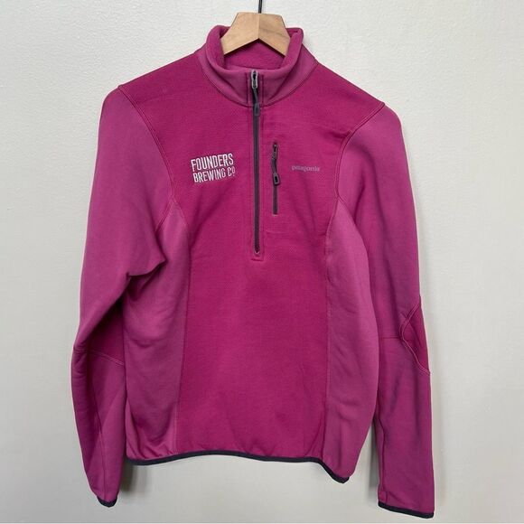 Patagonia Piton Hybrid Pullover Polartec 1/4 Zip Fleece Jacket Founders Brewing - Picture 2 of 9